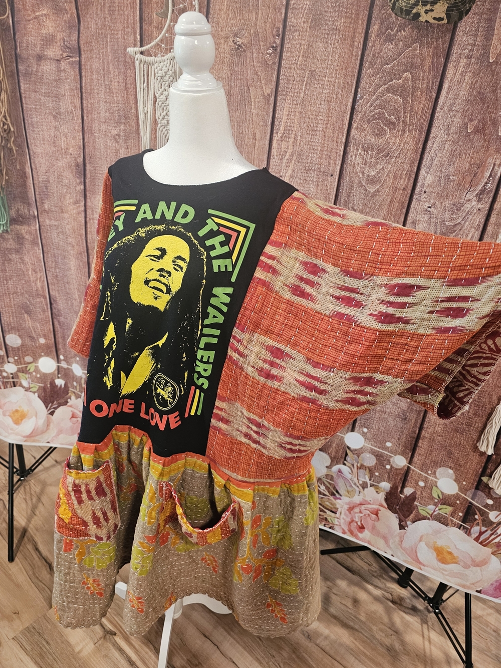 OOAK BOB MARLEY ONE LOVE JANTHA DRESS MED-3X - Picture 4 of 5